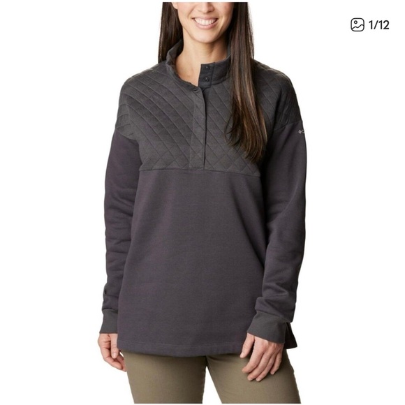 Columbia Gray Quilted Pullover Sweater - Picture 1 of 4